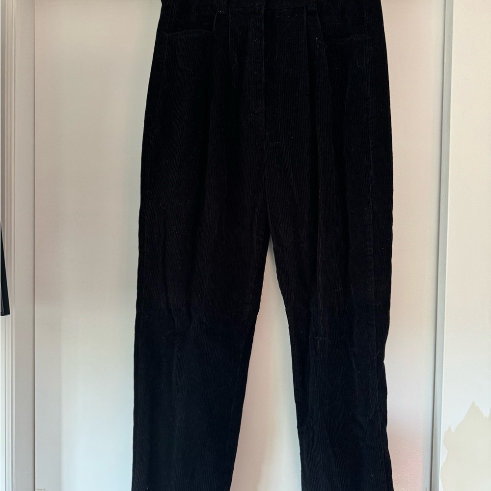 Amazon Black Corduroy Pants Straight-Leg